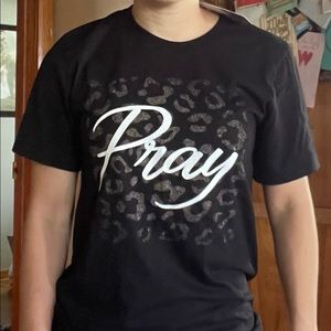 Brand new, with tags NWT Womens small “Pray” leopard T-shirt